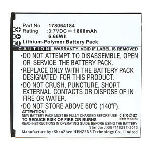 Batteries N Accessories BNA-WB-P16431 Cell Phone Battery - Li-Pol, 3.7V, 1800mAh, Ultra High Capacity - Replacement for Mobiwire 178064184 Battery