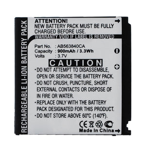 Batteries N Accessories BNA-WB-L16900 Cell Phone Battery - Li-ion, 3.7V, 900mAh, Ultra High Capacity - Replacement for Samsung AB563840CA Battery