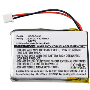 Batteries N Accessories BNA-WB-P8206 GPS Battery - Li-Pol, 3.7V, 1250mAh, Ultra High Capacity Battery - Replacement for Dual 1ICP8/36/50 Battery