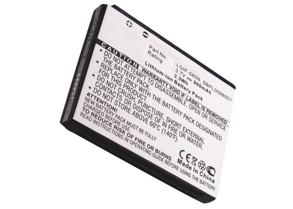 Batteries N Accessories BNA-WB-L3420 Cell Phone Battery - Li-Ion, 3.7V, 900 mAh, Ultra High Capacity Battery - Replacement for LG LGIP-580N Battery