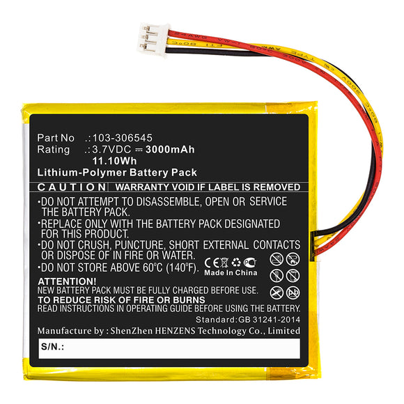Batteries N Accessories BNA-WB-P13916 Alarm System Battery - Li-Pol, 3.7V, 3000mAh, Ultra High Capacity - Replacement for Visonic 103-306545 Battery