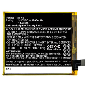 Batteries N Accessories BNA-WB-P10176 Cell Phone Battery - Li-Pol, 3.85V, 3800mAh, Ultra High Capacity - Replacement for VIVO B-K2 Battery