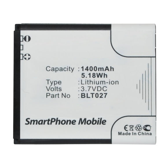 Batteries N Accessories BNA-WB-L14722 Cell Phone Battery - Li-ion, 3.7V, 1400mAh, Ultra High Capacity - Replacement for OPPO BLT027 Battery