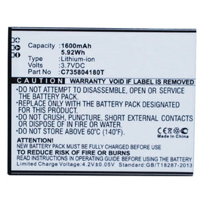 Batteries N Accessories BNA-WB-L3183 Cell Phone Battery - Li-Ion, 3.7V, 1600 mAh, Ultra High Capacity Battery - Replacement for Blu C735804180T Battery