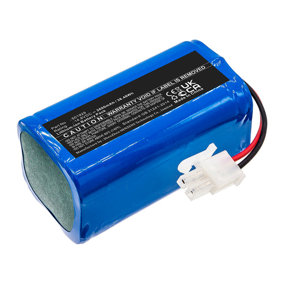 Batteries N Accessories BNA-WB-L14343 Vacuum Cleaner Battery - Li-ion, 14.8V, 2600mAh, Ultra High Capacity - Replacement for Zaco 501929 Battery