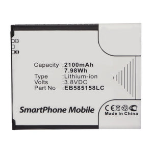 Batteries N Accessories BNA-WB-L13038 Cell Phone Battery - Li-ion, 3.8V, 2100mAh, Ultra High Capacity - Replacement for Samsung EB585158LC Battery