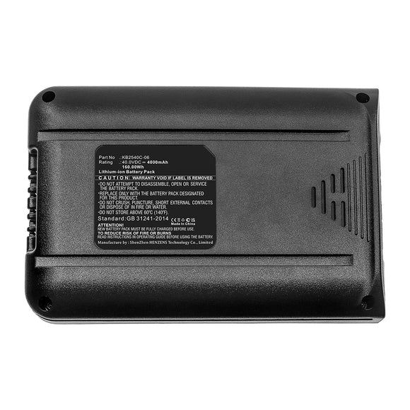 Batteries N Accessories BNA-WB-L16563 Gardening Tools Battery - Li-ion, 40V, 4000mAh, Ultra High Capacity - Replacement for KOBALT KB2540C-06 Battery