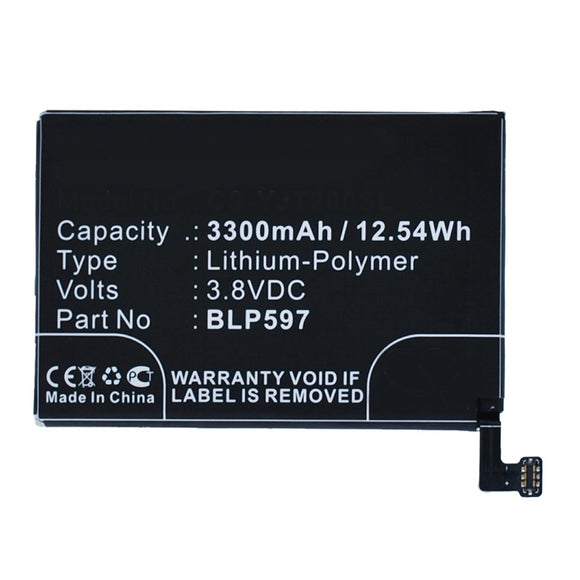 Batteries N Accessories BNA-WB-P3504 Cell Phone Battery - Li-Pol, 3.8V, 3300 mAh, Ultra High Capacity Battery - Replacement for Oneplus BLP597 Battery