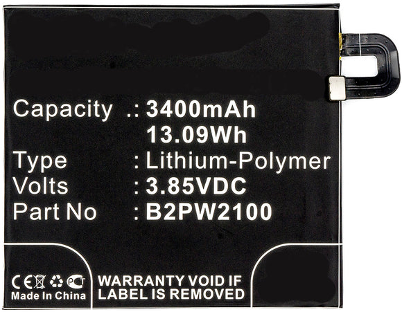 Batteries N Accessories BNA-WB-P3779 Cell Phone Battery - Li-Pol, 3.85, 3400mAh, Ultra High Capacity Battery - Replacement for Google 35H00263-00M, B2PW2100 Battery