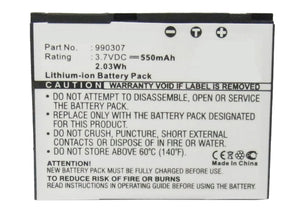 Batteries N Accessories BNA-WB-L8838-PL Player Battery - Li-ion, 3.7V, 550mAh, Ultra High Capacity - Replacement for Delphi 990307 Battery