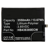 Batteries N Accessories BNA-WB-P8760 Cell Phone Battery - Li-Pol, 3.85V, 3550mAh, Ultra High Capacity - Replacement for Huawei HB436380ECW Battery