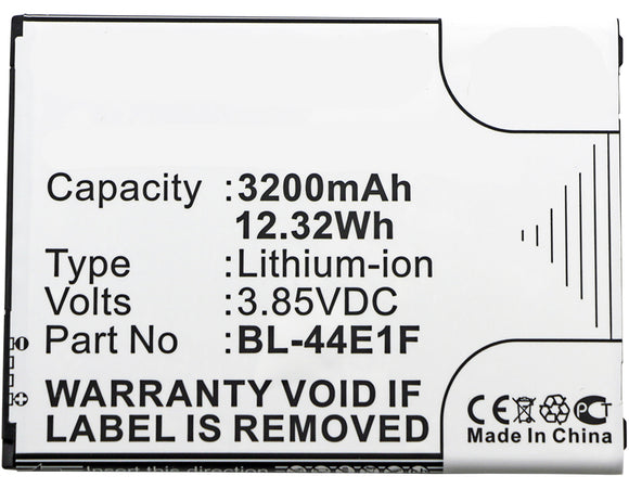 Batteries N Accessories BNA-WB-L3856 Cell Phone Battery - Li-ion, 3.85, 3200mAh, Ultra High Capacity Battery - Replacement for LG BL-44E1F, EAC63341101, PAC63320502 Battery