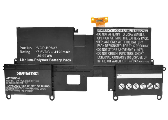 Batteries N Accessories BNA-WB-P4642 Laptops Battery - Li-Pol, 7.5V, 4120 mAh, Ultra High Capacity Battery - Replacement for Sony VGP-BPS37 Battery