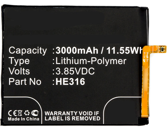 Batteries N Accessories BNA-WB-P8368 Cell Phone Battery - Li-Pol, 3.85V, 3000mAh, Ultra High Capacity Battery - Replacement for Nokia HE316 Battery