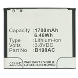 Batteries N Accessories BNA-WB-L12978 Cell Phone Battery - Li-ion, 3.8V, 1700mAh, Ultra High Capacity - Replacement for Samsung B190AC Battery