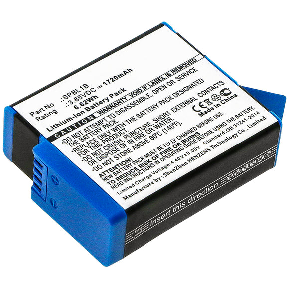 Batteries N Accessories BNA-WB-L11472 Digital Camera Battery - Li-ion, 3.85V, 1720mAh, Ultra High Capacity - Replacement for GoPro SPBL1B Battery