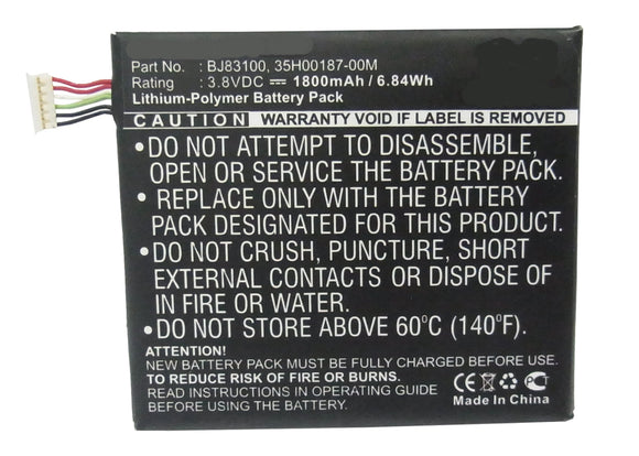 Batteries N Accessories BNA-WB-P3799 Cell Phone Battery - Li-Pol, 3.8, 1800mAh, Ultra High Capacity Battery - Replacement for HTC 35H00187-00M, BJ83100, PJ83100 Battery