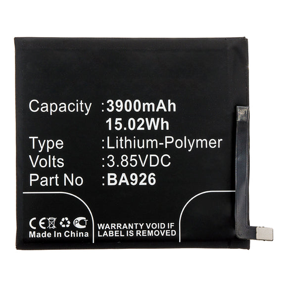 Batteries N Accessories BNA-WB-P14536 Cell Phone Battery - Li-Pol, 3.85V, 3900mAh, Ultra High Capacity - Replacement for MeiZu BA926 Battery