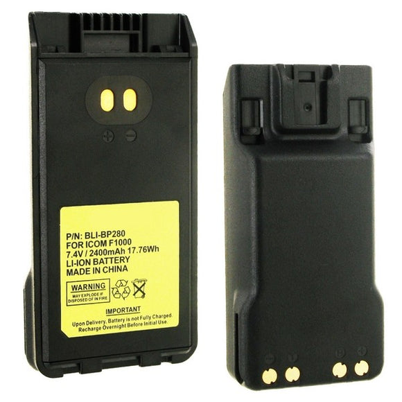 Batteries N Accessories BNA-WB-BLI-BP280 2-Way Radio Battery - Li-Ion, 7.4V, 2400 mAh, Ultra High Capacity Battery - Replacement for Icom BP280LI Battery
