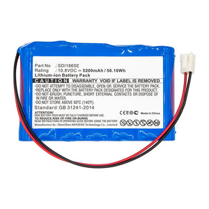 Batteries N Accessories BNA-WB-L15116 Medical Battery - Li-ion, 10.8V, 5200mAh, Ultra High Capacity - Replacement for Mekics SDI1865E Battery