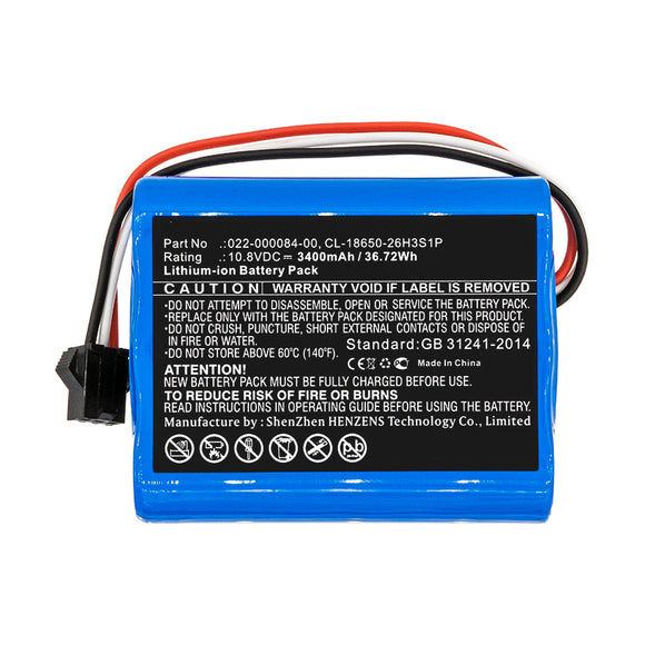 Batteries N Accessories BNA-WB-L10834 Medical Battery - Li-ion, 10.8V, 3400mAh, Ultra High Capacity - Replacement for Cardiomonitor CL-18650-26H3S1P Battery