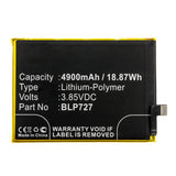 Batteries N Accessories BNA-WB-P14670 Cell Phone Battery - Li-Pol, 3.85V, 4900mAh, Ultra High Capacity - Replacement for OPPO BLP727 Battery