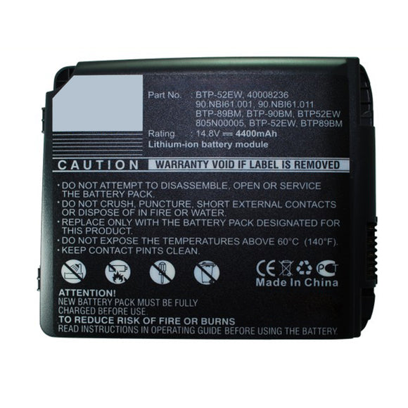 Batteries N Accessories BNA-WB-L16026 Laptop Battery - Li-ion, 14.4V, 4400mAh, Ultra High Capacity - Replacement for Fujitsu BTP52EW Battery