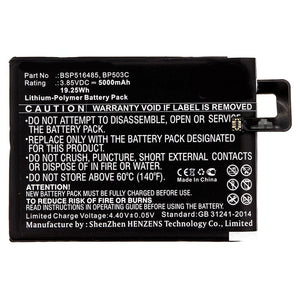Batteries N Accessories BNA-WB-P9995 Cell Phone Battery - Li-Pol, 3.85V, 5000mAh, Ultra High Capacity - Replacement for Blu BP503C Battery