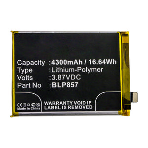 Batteries N Accessories BNA-WB-P14747 Cell Phone Battery - Li-Pol, 3.87V, 4300mAh, Ultra High Capacity - Replacement for OPPO BLP857 Battery