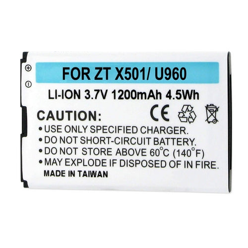 Batteries N Accessories BNA-WB-BLI-1317-1.2 Cell Phone Battery - Li-Ion, 3.7V, 1200 mAh, Ultra High Capacity Battery - Replacement for ZTE X501 Battery
