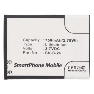 Batteries N Accessories BNA-WB-L9892 Cell Phone Battery - Li-ion, 3.7V, 750mAh, Ultra High Capacity - Replacement for BBK BK-B-26 Battery
