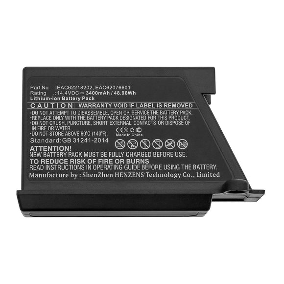 Batteries N Accessories BNA-WB-L12897 Vacuum Cleaner Battery - Li-ion, 14.4V, 3400mAh, Ultra High Capacity - Replacement for LG EAC60766101 Battery