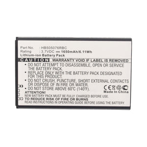 Batteries N Accessories BNA-WB-L11981 Cell Phone Battery - Li-ion, 3.7V, 1650mAh, Ultra High Capacity - Replacement for Huawei HB505076RBC Battery