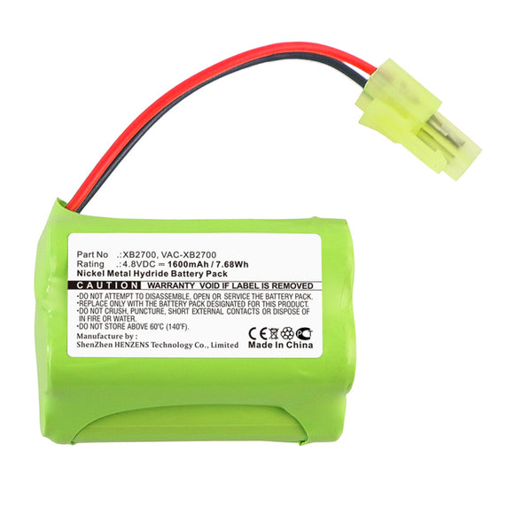 Batteries N Accessories BNA-WB-H16316 Vacuum Cleaner Battery - Ni-MH, 4.8V, 1600mAh, Ultra High Capacity - Replacement for Shark XB2700 Battery
