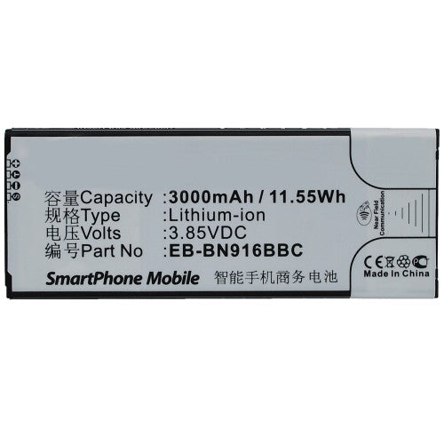 Batteries N Accessories BNA-WB-L4006 Cell Phone Battery - Li-ion, 3.85, 3000mAh, Ultra High Capacity Battery - Replacement for Samsung EB-BN916BBC Battery