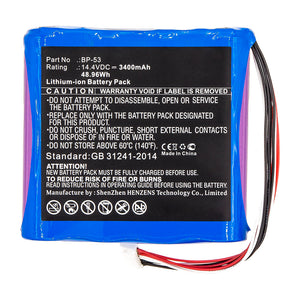 Batteries N Accessories BNA-WB-L14988 Equipment Battery - Li-ion, 14.4V, 3400mAh, Ultra High Capacity - Replacement for Nissin BP-53 Battery