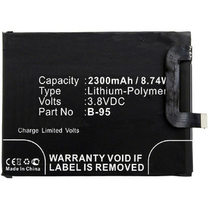Batteries N Accessories BNA-WB-P3128 Cell Phone Battery - Li-Pol, 3.8V, 2300 mAh, Ultra High Capacity Battery - Replacement for BBK B-95 Battery