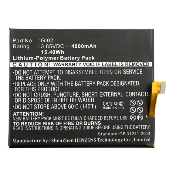 Batteries N Accessories BNA-WB-P11514 Cell Phone Battery - Li-Pol, 3.85V, 4000mAh, Ultra High Capacity - Replacement for Gigaset GI02 Battery