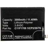 Batteries N Accessories BNA-WB-P9875 Cell Phone Battery - Li-Pol, 3.8V, 3000mAh, Ultra High Capacity - Replacement for Asus C11P1709 1ICP5/59/76 Battery