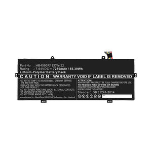 Batteries N Accessories BNA-WB-P16106 Laptop Battery - Li-Pol, 7.64V, 7250mAh, Ultra High Capacity - Replacement for Huawei HB4593R1ECW-22 Battery