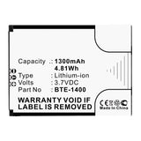 Batteries N Accessories BNA-WB-L12959 Cell Phone Battery - Li-ion, 3.7V, 1300mAh, Ultra High Capacity - Replacement for Orbic BTE-1400 Battery