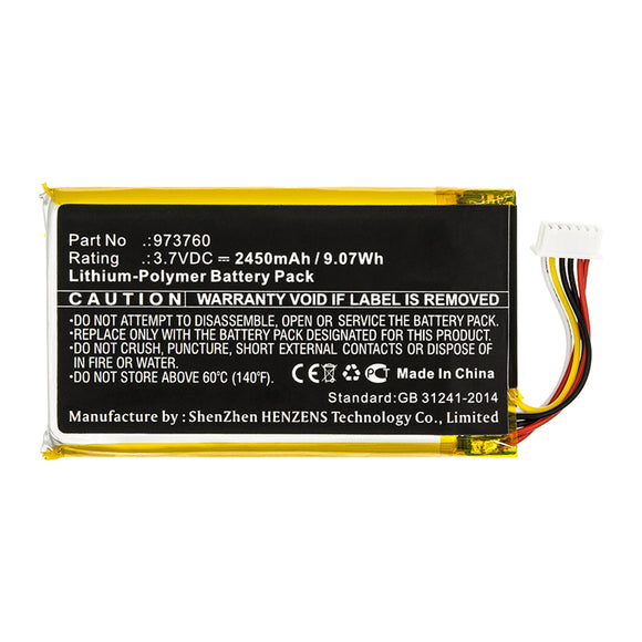 Batteries N Accessories BNA-WB-P16259 Quadcopter Drone Battery - Li-Pol, 3.7V, 2450mAh, Ultra High Capacity - Replacement for DJI 973760 Battery