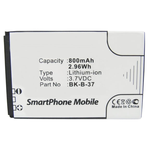 Batteries N Accessories BNA-WB-L9894 Cell Phone Battery - Li-ion, 3.7V, 800mAh, Ultra High Capacity - Replacement for BBK BK-B-37 Battery