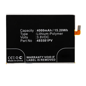 Batteries N Accessories BNA-WB-P14108 Cell Phone Battery - Li-Pol, 3.8V, 4000mAh, Ultra High Capacity - Replacement for ZTE 485581PV Battery