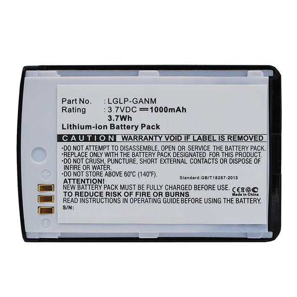 Batteries N Accessories BNA-WB-L16375 Cell Phone Battery - Li-ion, 3.7V, 1000mAh, Ultra High Capacity - Replacement for LG LGLP-GANL Battery