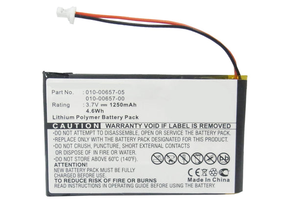 Batteries N Accessories BNA-WB-P8201 GPS Battery - Li-Pol, 3.7V, 1250mAh, Ultra High Capacity Battery - Replacement for Garmin 010-00657-00, 010-00657-05, 010-00657-10 Battery