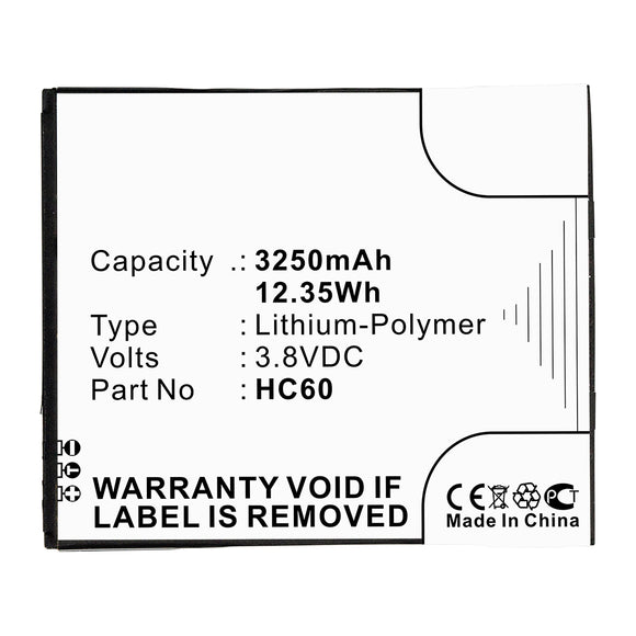 Batteries N Accessories BNA-WB-P14576 Cell Phone Battery - Li-Pol, 3.8V, 3250mAh, Ultra High Capacity - Replacement for Motorola HC60 Battery