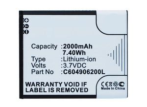 Batteries N Accessories BNA-WB-L3766 Cell Phone Battery - Li-ion, 3.7, 2000mAh, Ultra High Capacity Battery - Replacement for Blu C604905200T, C604906200L Battery