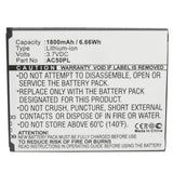 Batteries N Accessories BNA-WB-L3083 Cell Phone Battery - Li-Ion, 3.7V, 1800 mAh, Ultra High Capacity Battery - Replacement for Archos AC50PL Battery