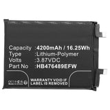 Batteries N Accessories BNA-WB-P18919 Cell Phone Battery - Li-Pol, 3.87V, 4200mAh, Ultra High Capacity - Replacement for Honor HB476489EFW Battery